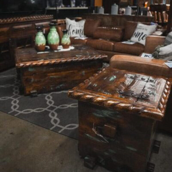 Margarita  Storage Turquoise distressed Coffee and end tables